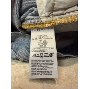 GAP Sky High Straight Light Wash Distressing Throughout Jeans Size 31 TALL thumbnail 6