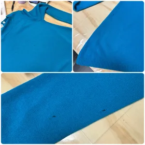 Uniqlo Cashmere Sweater Womens Large Teal Blue Crew Neck Tunic Knit 258-074172 thumbnail 9