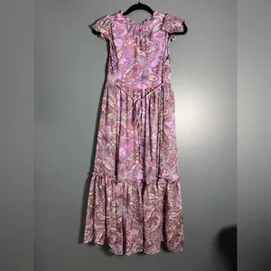 FREE PEOPLE Band Of The Free Boho Paisley Purple Maxi Dress Women’s Sz S EUC thumbnail 5