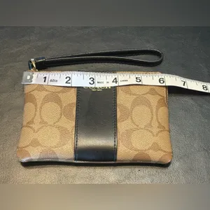 Coach Corner Zip Wristlet In Signature Canvas With Stripe thumbnail 10