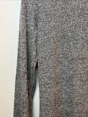 Lou & Gray Heathered Gray Ribbed Turtle Neck Long Sleeve Dress - Size Medium thumbnail 10