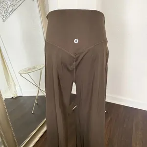 NWT Pobodo High Waisted Yoga Casual Wide Leg Pants Size L Brown thumbnail 3