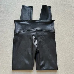 Spanx SPANXshape Faux Leather Shiny Black Leggings thumbnail 5