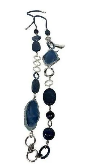 New Nwt Chico's Long jewel stone necklace statement beaded rock unique thumbnail 1