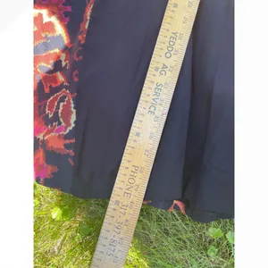 Vintage Boho Patchwork Ikat Maxi Skirt Black Orange Pink A-Line Long‎ Skirt thumbnail 6