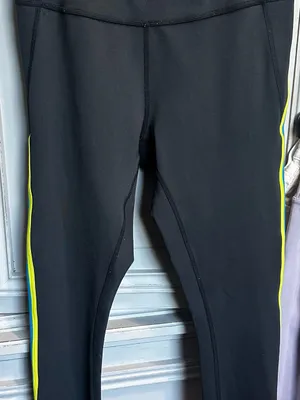IVL High-Waist Black Leggings with Rainbow Side Stripe thumbnail 3