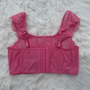 Victoria’s Secret Dream Angels Boho Floral Embroidery Corset Top Tickled Pink L thumbnail 5