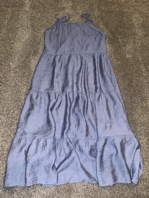 Blue Lace Tiered Maxi Dress thumbnail 5
