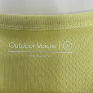 Outdoor Voices Yellow Chartreuse Ribbed Active Tank w/Built In Bra Womens Small thumbnail 3
