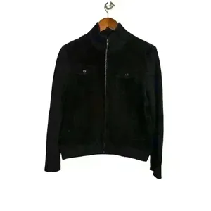 VNTG Lauren Ralph Lauren Black Corduroy full zip jacket‎ sweater sleeves … thumbnail 5