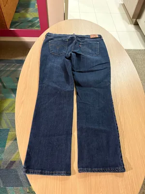 Levi's 505 Straight Jeans Size 14 Dark Blue Denim Zip Fly Belt Loops Red Tab thumbnail 2