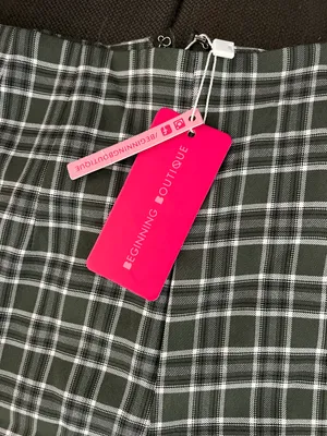 Beginning Boutique Kimbo Checked Pants Green thumbnail 6