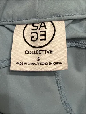 Sage Collective Womens Dusty Blue High Rise Drawstring Activewear Joggers Size S thumbnail 4
