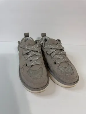 UGG Women's Gray and Cream Platform Lace-Up Sneakers thumbnail 2