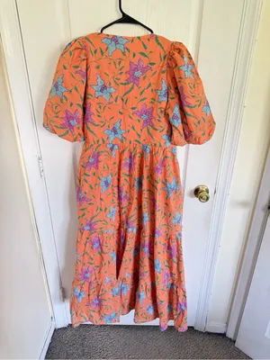 Tuckernuck Hyacinth House NEW Orange Multi Floral Cisco Maxi Dress thumbnail 7