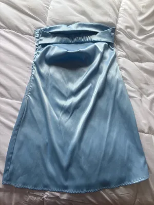 Blue satin mini dress Size XS thumbnail 3