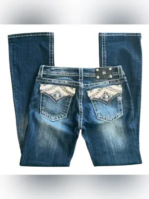 Miss Me Western Rodeo Cowgirl Denim Rhinestone Bootcut Jeans! thumbnail 2