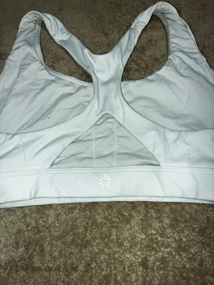 Athleta White Racerback Sports Bra thumbnail 2