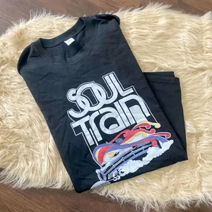 New unworn Black Soul Train 100% Cotton Graphic Print T-shirt 2XL thumbnail 1