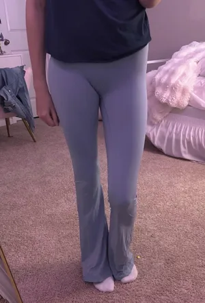 Aerie Light Blue Crossover Leggings Flared thumbnail 2