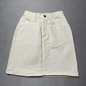 Vintage Guess Georges Marciano White Denim Skirt 1980s thumbnail 4