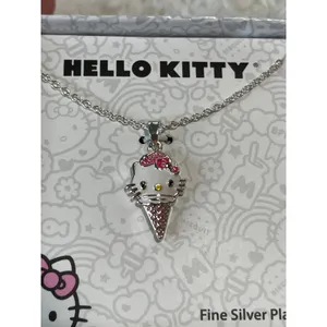 Sanrio Hello Kitty Brass Enamel Pink Ice Cream Cone Pendant Necklace NEW thumbnail 7