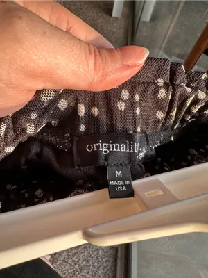 Black Midi Skirt with White Speckle Print Size M thumbnail 4