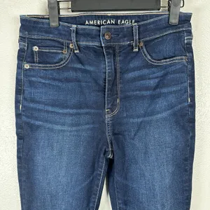 American Eagle Super Hi-Rise Flare Jeans Womens Size 8R Dark Wash Stretch Boot thumbnail 2