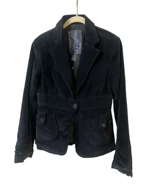 BB Dakota velvet style blazer classic one button retro look Sz Medium thumbnail 1