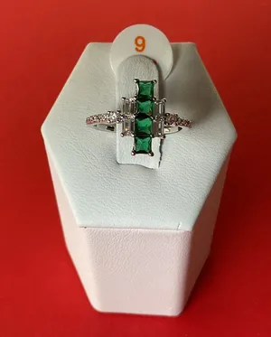 Bomb Party RBP5937 “Shine Your Lights” LC Emerald on Rhodium Size 6 Ring NWT thumbnail 1