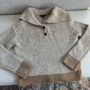 Banana Republic Oversized Cotton Sailor Sweater XS Wool Blend Waffle Knit Preppy thumbnail 1