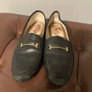 Sam Edelman Loafers Black Leather Gold Detail Size 5 thumbnail 3