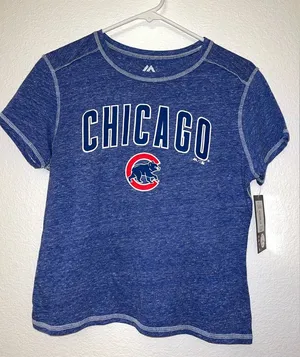 MLB Chicago Cubs Blue Short Sleeve Tee Size M thumbnail 1