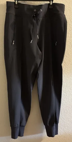 Calvin Klein Performance Dark Grey Jogger Pants CK Logo Zip Pockets Stretch M thumbnail 1