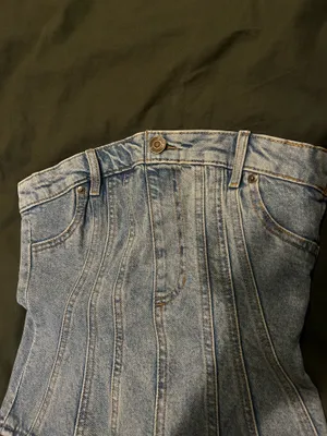H&M Denim Corset Top thumbnail 4