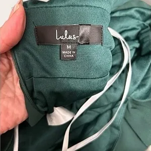Lulus Heavenly‎ Hues Green Maxi Dress Pleated Deep V Slit Autumn Wedding Guest thumbnail 8