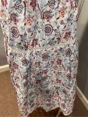 🌸Nwt Roller Rabbit Blue And White Floral Maxi Dress Size Small🌸 thumbnail 4