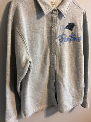Gameday Couture Carolina Panthers Gray Button Front Sweatshirt Women's S thumbnail 4
