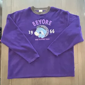 VTG 90s Disney Store Kidcore streetwear emo exclusive Eeyore fleece crewneck LG thumbnail 3