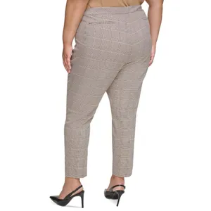 NWT Calvin Klein Plus Size Plaid Ankle Pants X38P6037 16W Luggage Multi Brown thumbnail 2