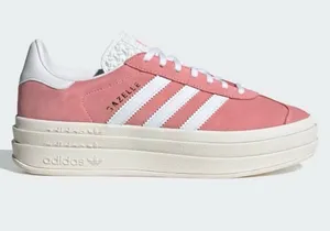 Adidas Gazelle Bold ‘Super Pop” Pink Suede Women's Sneakers with White Stripes thumbnail 1