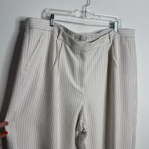 NWT Abercrombie & Fitch Ultra High Rise Wide Leg Pinstripe Pants White 22‎ Short thumbnail 7