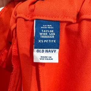 Old Navy Taylor Extra High-Rise Wide-Leg Trouser Orange XS Petite NWT thumbnail 3