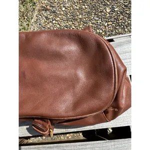 LIZ CLAIBORNE Shoulder‎ Purse Satchel Tote Leather Bucket Bag Brown Rare thumbnail 3
