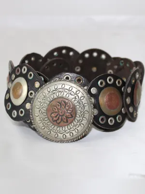 Black & Brown Concho Western Boho Statement Belt thumbnail 2