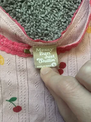Pink Fruit-Print Lace Trim Tank Top thumbnail 5