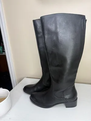 Franco Sarto Black Leather Riding Boots Sz 6 thumbnail 2