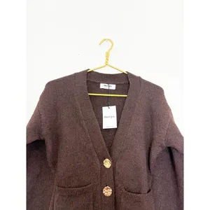 NWT Showpo Nerissa Cardigan Size 2 Brown Cinched Waist Puff Sleeve Wool Contour thumbnail 5