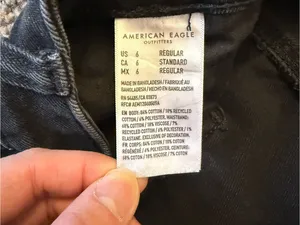 American Eagle Outfitters Black Distressed Mom Jeans thumbnail 7