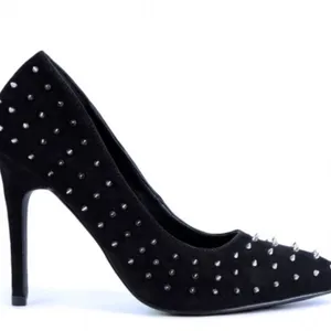 NEW REPORT JAEMON Metal Spike Heel Pointed Toe Black Western Nightout thumbnail 4